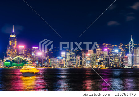 Hong Kong million dollar night view Victoria Harbor Hong Kong million dollar night view Victoria Harbor 110766479