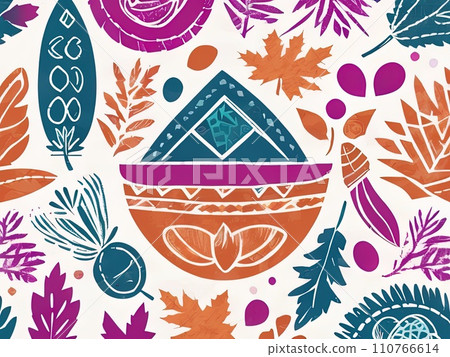 Thanksgiving Day Boho elements with riso print texture Thanksgiving Day Boho elements with riso print texture 110766614