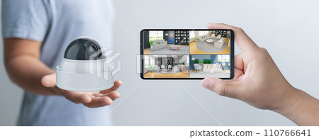 Mobile connect with home security camera 110766641