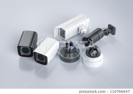 Set of security camera or cctv cameras Set of security camera or cctv cameras 110766647
