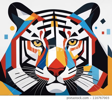 abstract painting art of a tiger 110767003