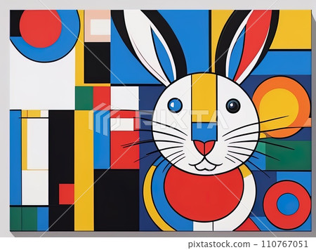 abstract painting of rabbit  110767051