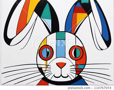 abstract painting of rabbit abstract painting of rabbit 110767054