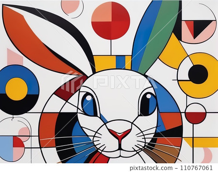 abstract painting of rabbit abstract painting of rabbit 110767061