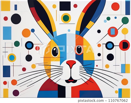 abstract painting of rabbit abstract painting of rabbit 110767062