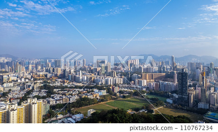 the skyline of yau tsim mong district, hk Jan 7 2024 the skyline of yau tsim mong district, hk Jan 7 2024 110767234