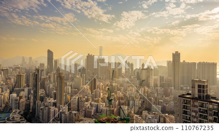 Panoramic Cityscape at Dusk with Empty Skyline Jan 7 2024 110767235