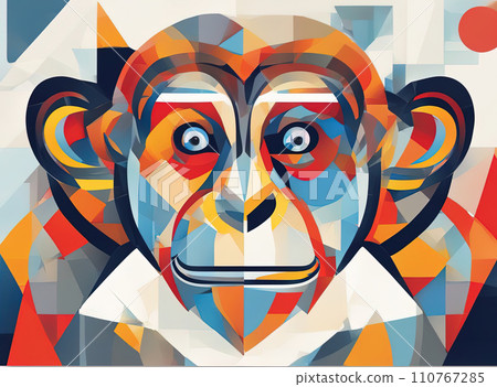 abstract painting of a monkey 110767285