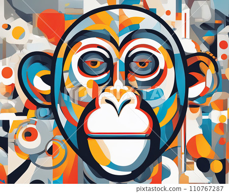 abstract painting of a monkey 110767287