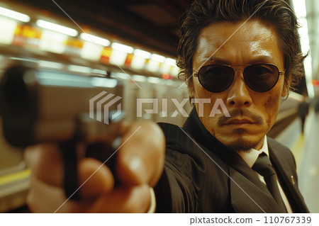 Man holding a gun AI image Man holding a gun AI image 110767339