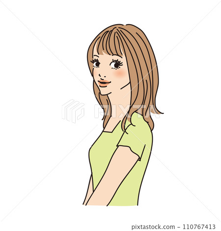 半長髮可愛女上半身 110767413