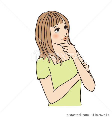 半長髮可愛女上半身 110767414