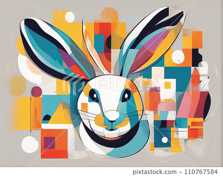 abstract painting of rabbit abstract painting of rabbit 110767584