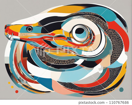abstract painting of snake abstract painting of snake 110767686