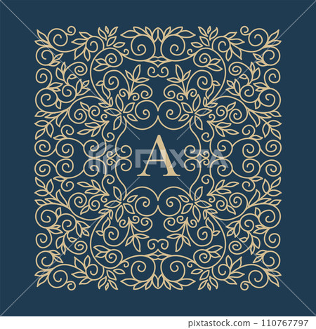 art nouveau frame greeting card 110767797
