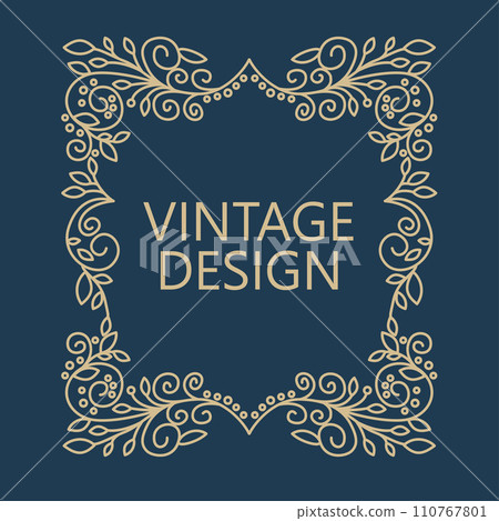 art nouveau frame greeting card 110767801