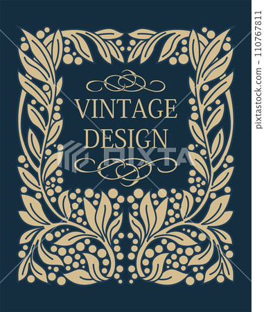 art nouveau frame greeting card 110767811