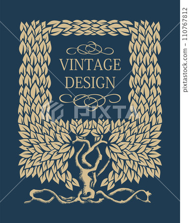 art nouveau frame greeting card 110767812