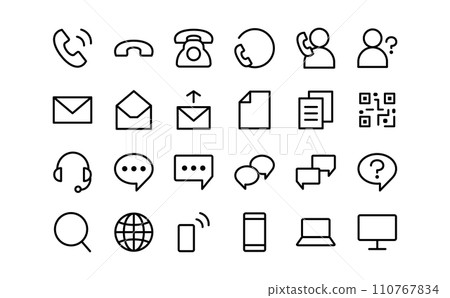 聯絡我們黑線繪圖圖示集 聯絡我們黑線繪圖圖示集 110767834