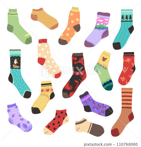 Set of stylish woolen socks with various designs 110768000
