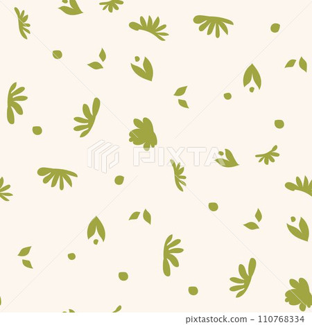 Blooming flower parts silhouettes, vintage print 110768334