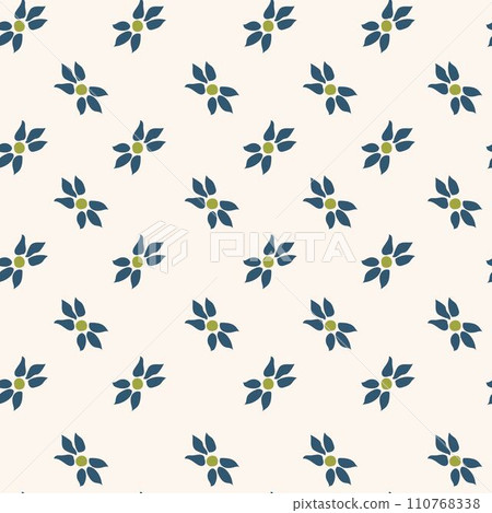 Minimalist simple flowers with leaves, pattern 110768338