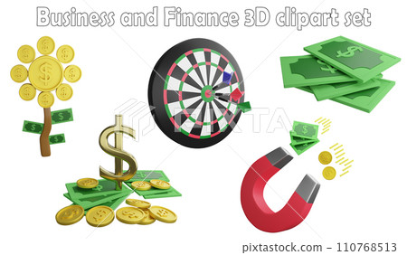 Business and finance clipart element ,3D render business concept isolated on white background icon set No.2 Business and finance clipart element ,3D render business concept isolated on white background icon set No.2 110768513