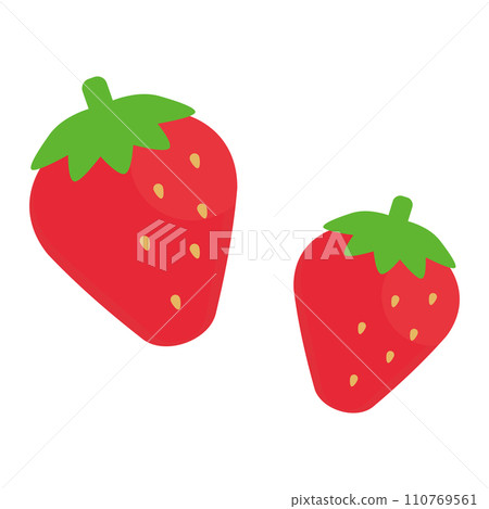 簡單可愛的草莓插畫（平面設計） 110769561