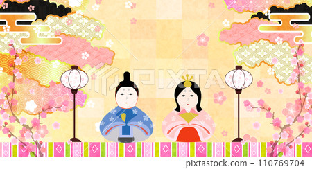 梅花日本圖案 Hinamatsuri 背景 梅花日本圖案 Hinamatsuri 背景 110769704