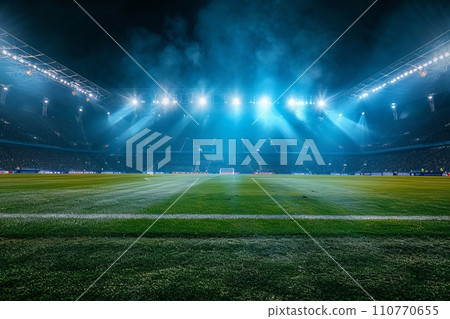 Lawn stadium at night AI-generated image AI image 110770655