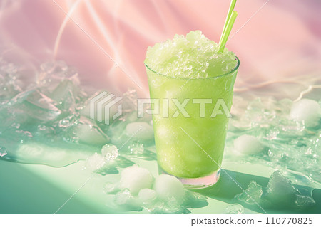 AI-generated content. Summer cocktail - slushie drink, copy space AI-generated content. Summer cocktail - slushie drink, copy space 110770825