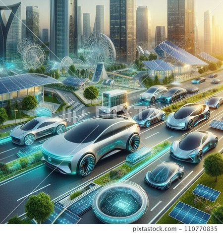 Car of the near future - cool dream eco car [Ai image] 110770835