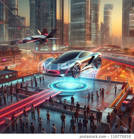 Car of the near future - cool dream eco car [Ai image] 110770838
