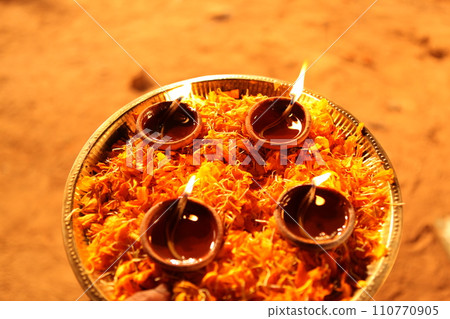 Oil Lamp in the Temple 110770905