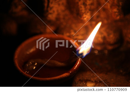Oil Lamp in the Temple Oil Lamp in the Temple 110770909