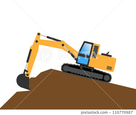 用挖土機車進行挖土工作 用挖土機車進行挖土工作 110770987