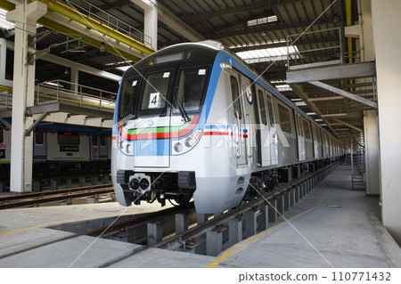 Metro Train station Hyderabad India 110771432