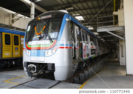 Metro Train station Hyderabad India 110771440