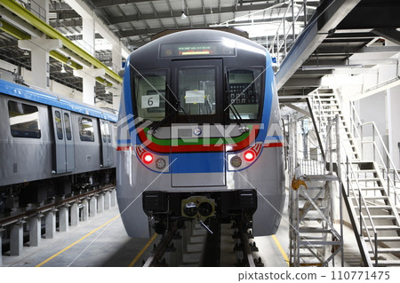 Metro Train station Hyderabad India 110771475