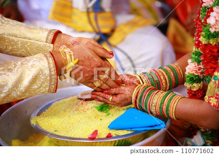 Prayer at Traditional Hindu wedding ceremony Prayer at Traditional Hindu wedding ceremony 110771602