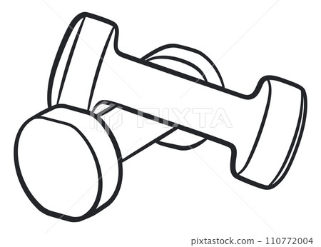 dumbbells pair contour drawing isolated dumbbells pair contour drawing isolated 110772004