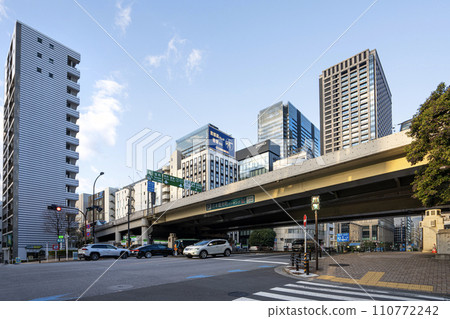the  downtown of Tokyo, Japan 110772242