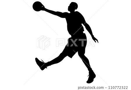 Vector set of Basketball players silhouettes, Man basketball player silhouette vector Vector set of Basketball players silhouettes, Man basketball player silhouette vector 110772322