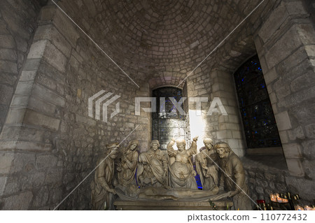 interiors and details of Saint Remi basilica, Reims, France 110772432