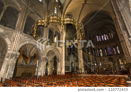 interiors and details of Saint Remi basilica, Reims, France 110772433