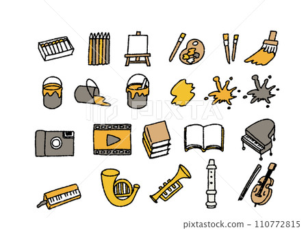 Handwritten illustration set of art accessories 110772815