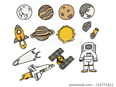 關於宇宙的自然色手寫插圖集 110772822