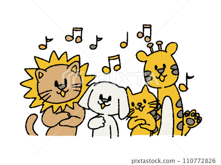 Illustration of singing animals 110772826
