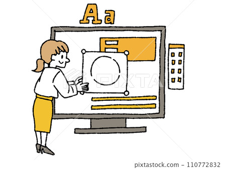 平面設計師手寫人物插畫 110772832