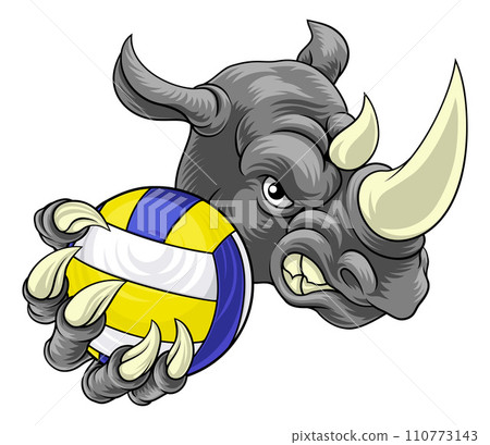 Rhino Volleyball Volley Ball Claw Animal Mascot Rhino Volleyball Volley Ball Claw Animal Mascot 110773143